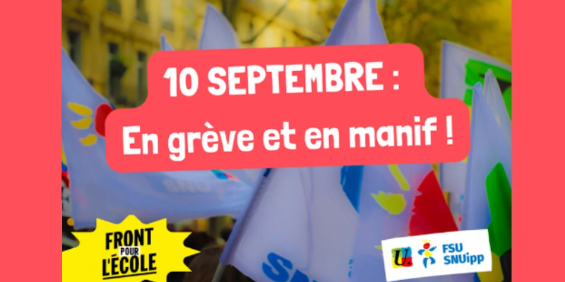 École primaire : appel à la grève de trois syndicats le 10 septembre @ France | France